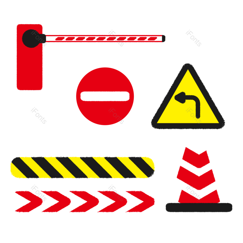 安全图片,公路元素,PNG,免抠素材